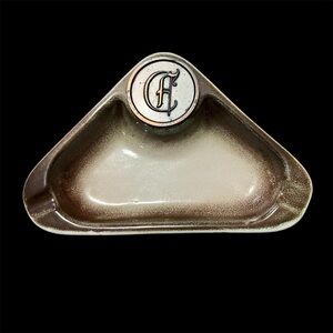 Vintage Roseville Pottery Triangular Ashtray Monogram H